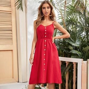 Red Cotton Summer Dress